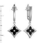 Серьги Амальфи из белого золота 585 пробы с ониксом