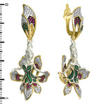 Серьги Мифология из лимонного золота 585 пробы с фианитом