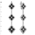 Серьги Королевский стиль из белого золота 585 пробы с ониксом