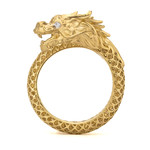 Кольцо DRAGON
 из лимонного золота 585 пробы с бриллиантами