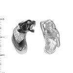 Серьги Мифология из белого золота 585 пробы с фианитом