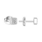 Серьги-пусеты Quattro из белого золота 585 пробы с бриллиантами
