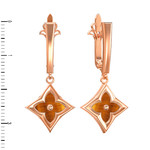 Серьги Амальфи из красного золота 585 пробы с тигровым глазом