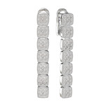 Серьги Quattro из белого золота 585 пробы с бриллиантами