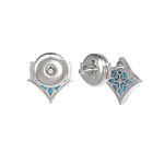 Серьги-пусеты Амальфи из белого золота 585 пробы с бирюзой
