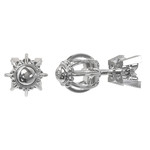 Серьги-винты из белого золота 585 пробы с бриллиантами