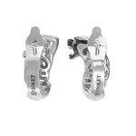 Серьги Мифология из белого золота 585 пробы с фианитом