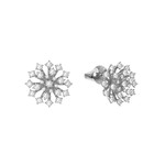 Серьги-винты из белого золота 585 пробы с бриллиантами