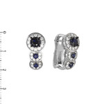 Серьги CLASIC из белого золота 585 пробы с сапфиром и бриллиантами
