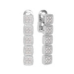 Серьги Quattro из белого золота 585 пробы с бриллиантами