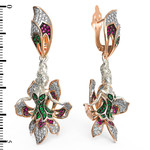 Серьги Мифология из красного золота 585 пробы с фианитом
