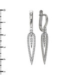 Серьги ARROWS из белого золота 585 пробы с бриллиантами