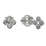 Серьги-винты BALLS из белого золота 585 пробы с бриллиантами