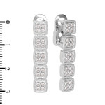 Серьги Quattro из белого золота 585 пробы с бриллиантами