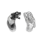 Серьги Мифология из белого золота 585 пробы с фианитом
