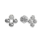 Серьги-винты BALLS из белого золота 585 пробы с бриллиантами