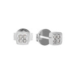 Серьги-пусеты Quattro из белого золота 585 пробы с бриллиантами