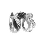 Серьги Мифология из белого золота 585 пробы с фианитом