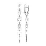 Серьги ARROWS из белого золота 585 пробы с бриллиантами