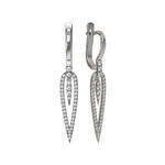 Серьги ARROWS из белого золота 585 пробы с бриллиантами